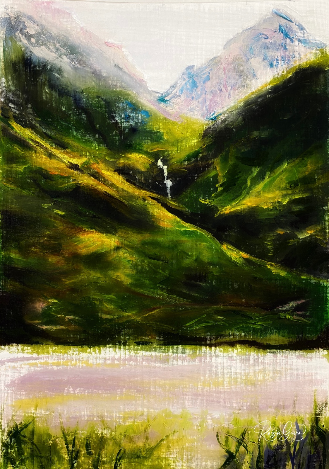 Scottish highlands oil and wax medium