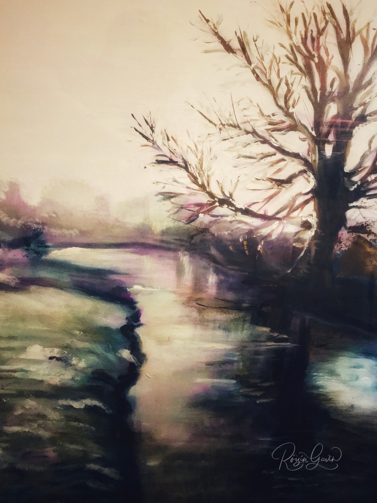 Winter scene in Galway oilpainting