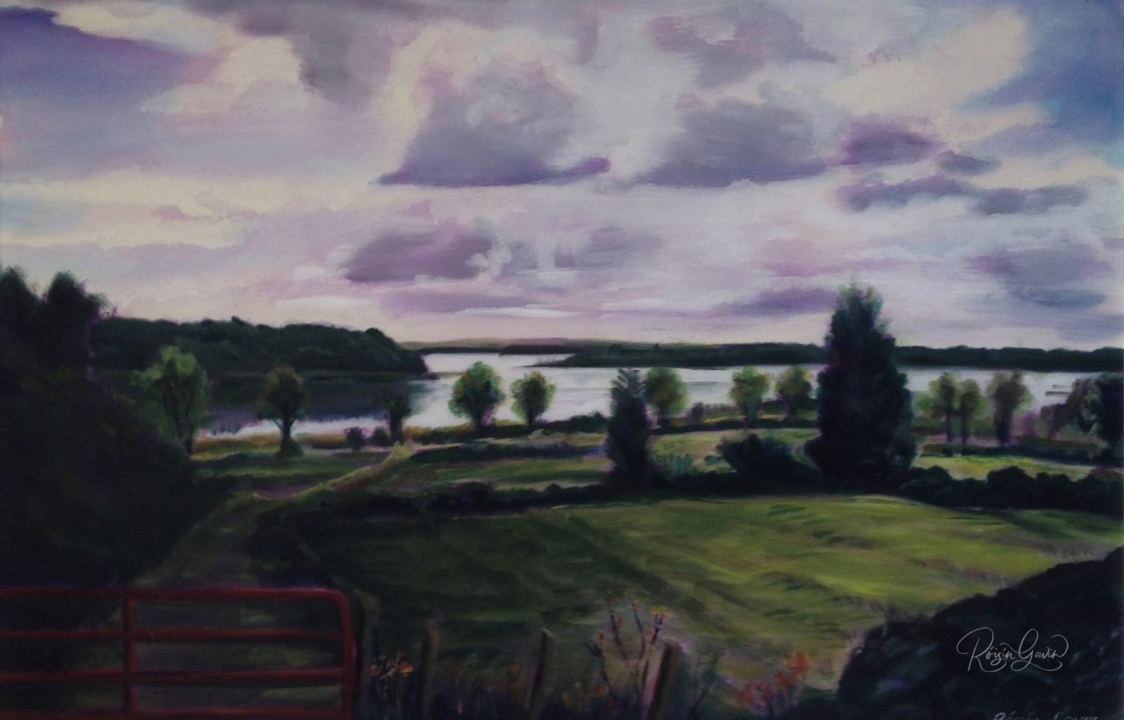 View over Lough Key oilpainting