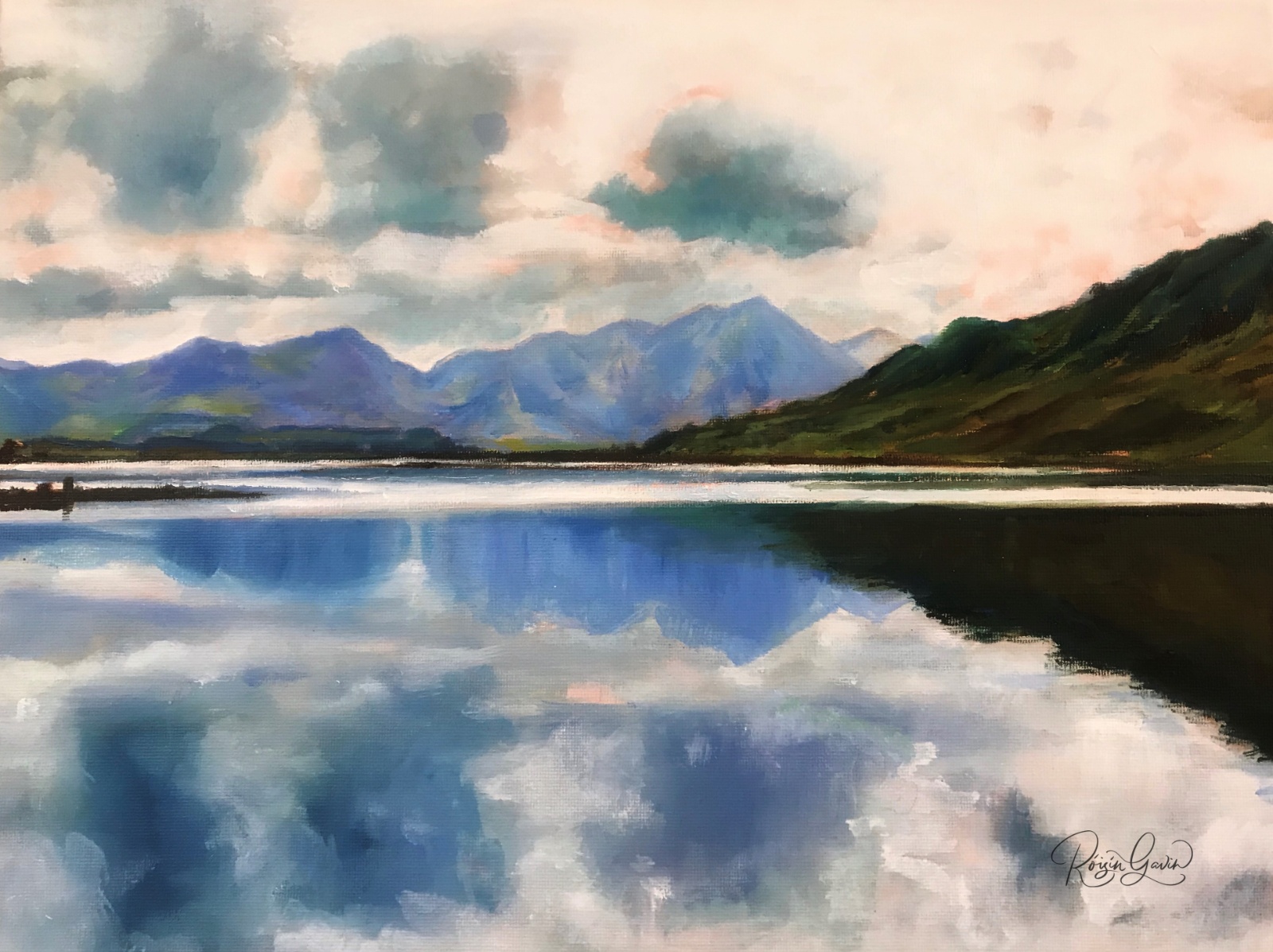 Water and sky study Connemara oilpainting