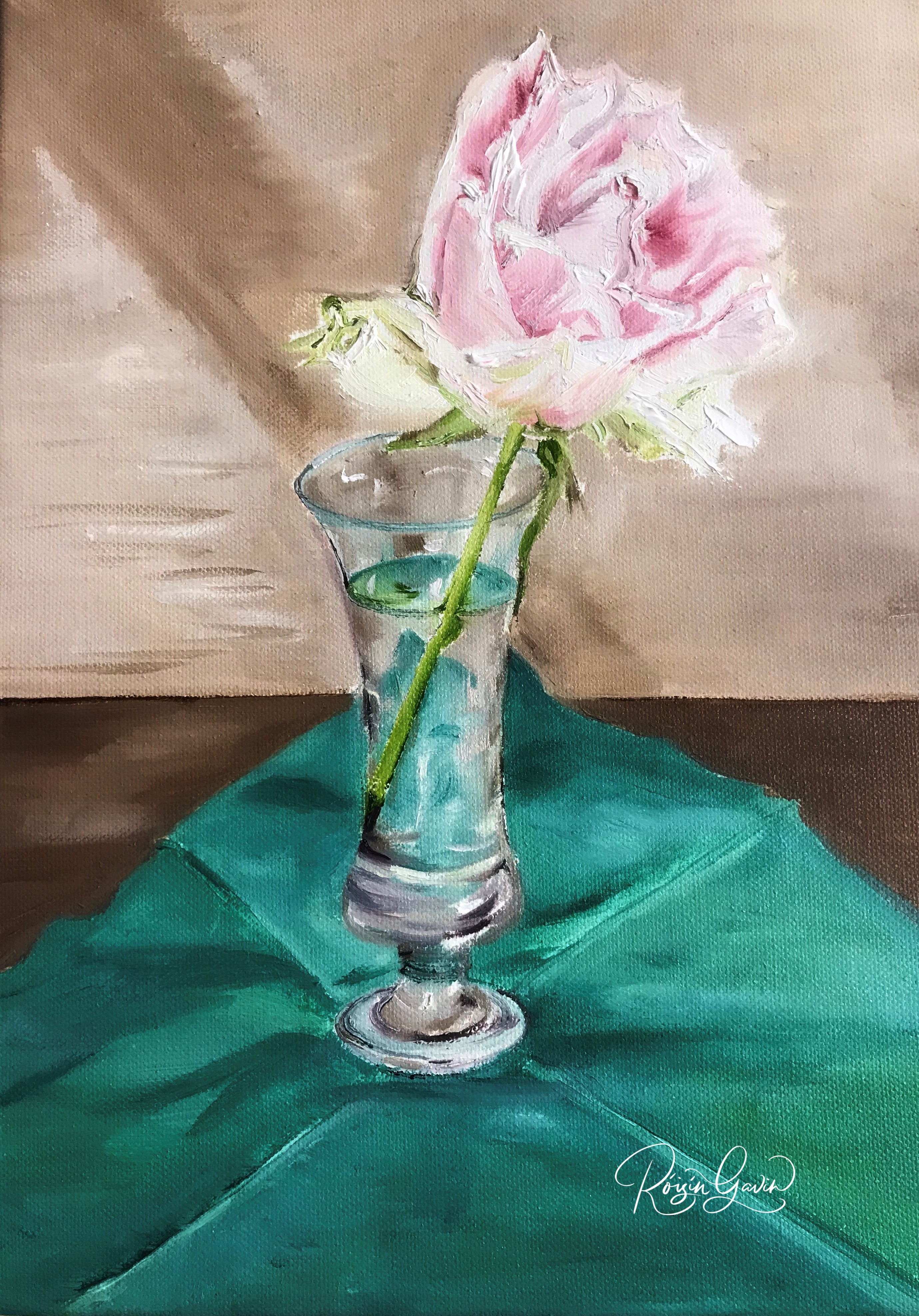 The last rose of Summer oilpainting