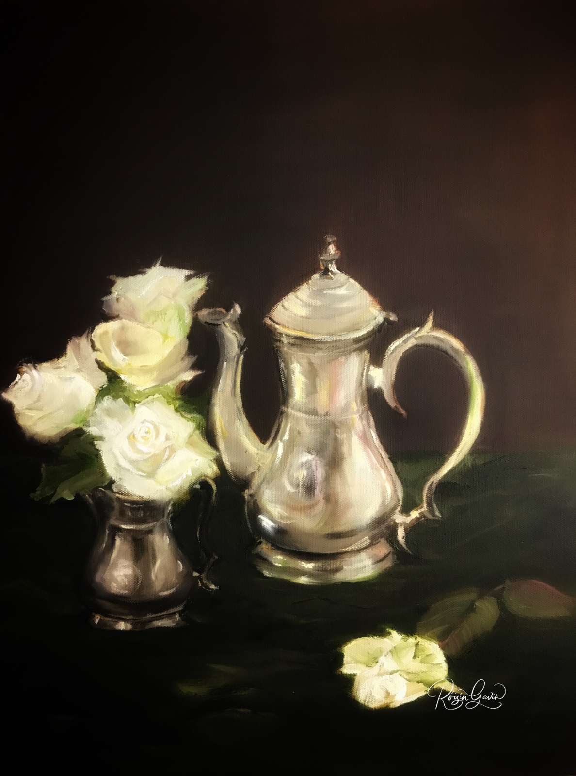 Peggys roses oilpainting